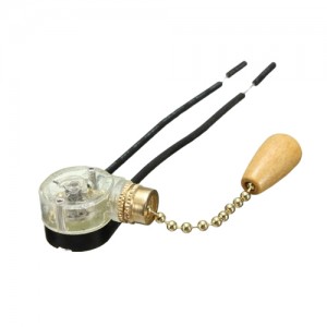 INTERRUPTOR DE CORDINHA P/ LAMPADA VENTILADOR TETO 2FIOS 30CM