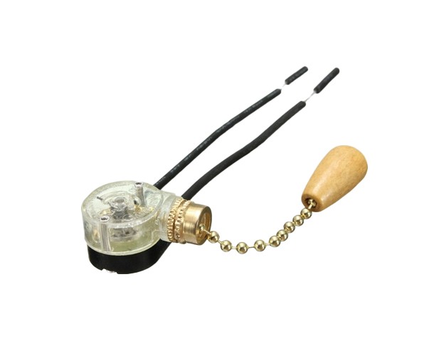 INTERRUPTOR DE CORDINHA P/ LAMPADA VENTILADOR TETO 2FIOS 30CM