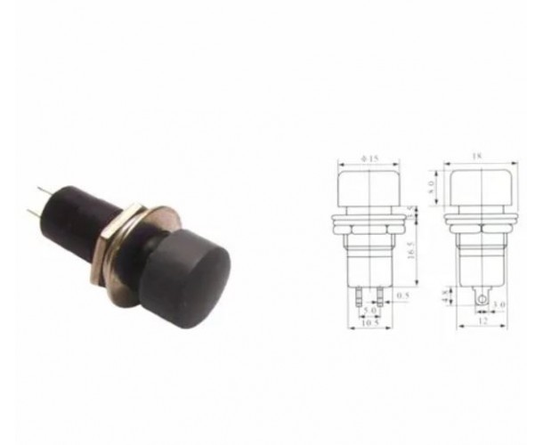 CHAVE BOTAO PBS-16 S/ TRAVA PRETO