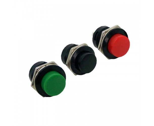 KIT  3 BOTÕES R13-507 2T- VERDE PRETO VERMELHO 