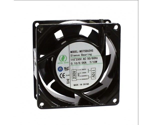 COOLER FAN 80X80X38 115/230V BUCHA 0.10 AMP M075BA2HS