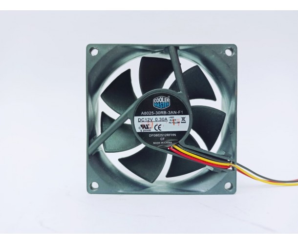 VENTOINHA VENTILADOR FAN 12V 80X80X25 0.30 ORIGINAL COOLER MASTER 